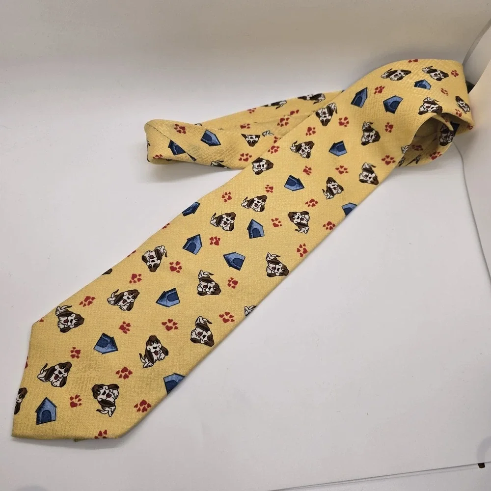 Silk Tie Dog Puppy, Bassett Hound Dog🐶Veterinarian, Fun Dog Tie‎